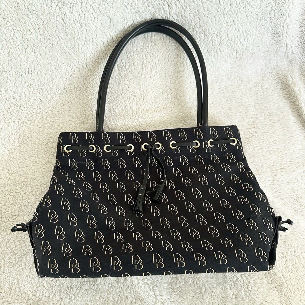 Dooney And Bourke Vintage Signature Shoulder Handbag Purse Monogram Gray Y2K - Picture 1 of 9